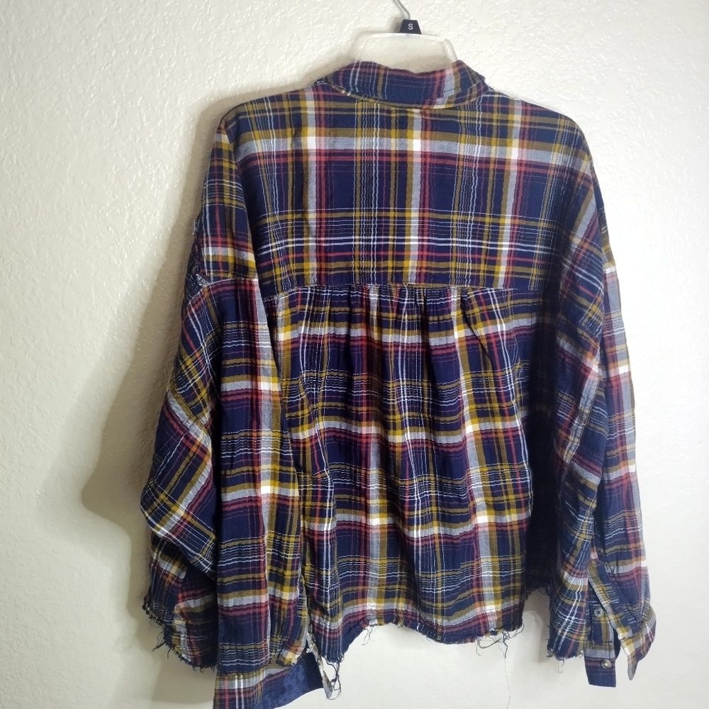 Anthropologie Pilcro Cropped Plaid Shirt Sz 3X - Picture 7 of 9